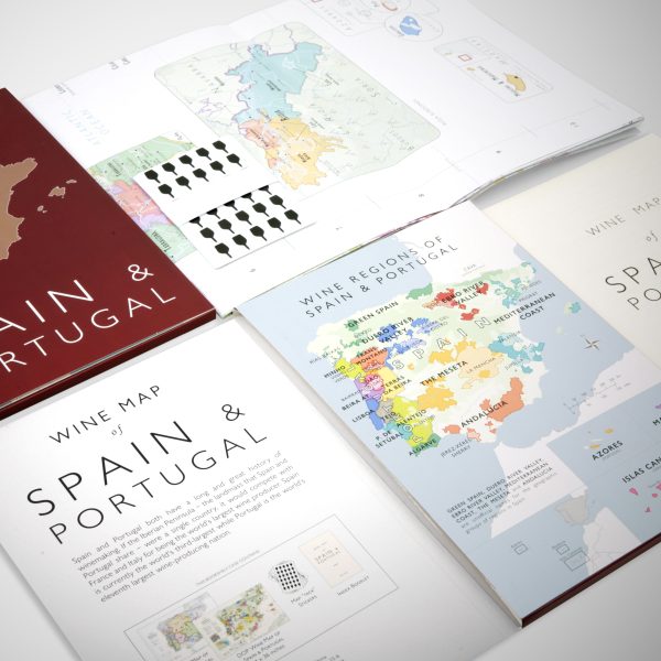 Wine Map of Spain & Portugal - Bookshelf Edition Online Hot Sale