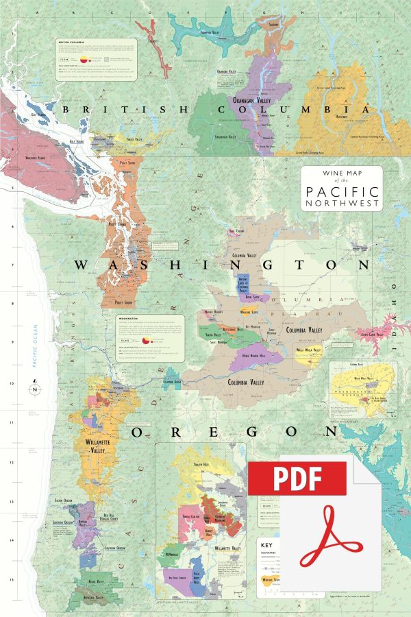 Wine Map of the Pacific Northwest - Digital Edition Online Sale