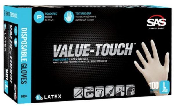 Value-Touch Large PF X-Latex Glove 5 mil 100 box Online now