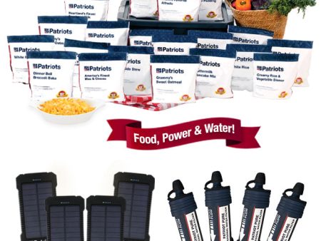 Family Emergency Food, Water, Power Supply Essentials Bundle Hot on Sale