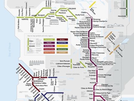 Metro Wine Map of France For Sale