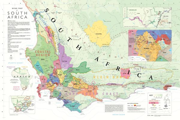 Wine Map of South Africa - Bookshelf Edition For Discount