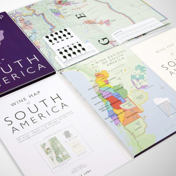 Wine Map of South America - Bookshelf Edition on Sale