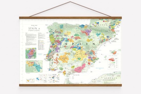 Wine Map of Spain & Portugal Online Sale