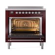 Ilve UNI366QNMPBUC Ilve Uni366Qnmpbuc Nostalgie Ii Noblesse 36  Induction Range (Solid Door, Burgundy, Chrome) Cheap