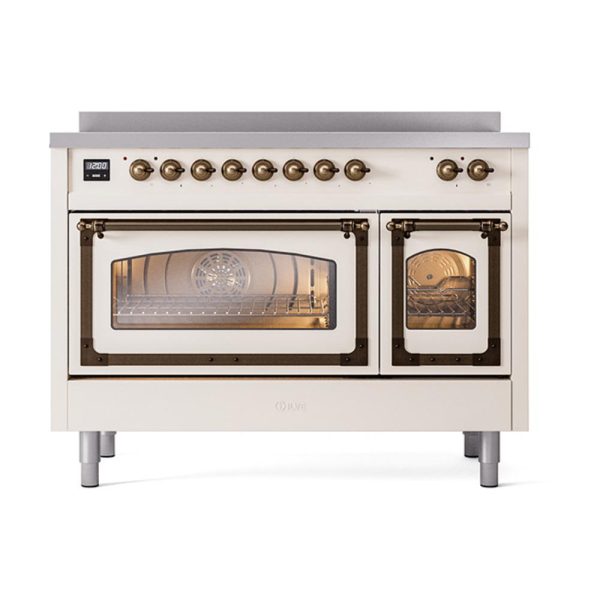 Ilve UNI486NMPAWB Ilve Uni486Nmpawb Nostalgie Ii Noblesse 48  Induction Range (Triple Glass Door, Antique White, Burnished) Hot on Sale