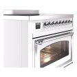 Ilve UNI366NMPWHC Ilve Uni366Nmpwhc Nostalgie Ii Noblesse 36  Induction Range (Triple Glass Door, White, Chrome) Online Hot Sale