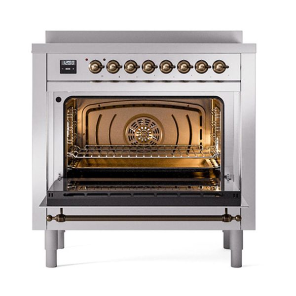 Ilve UNI366NMPSSB Ilve Uni366Nmpssb Nostalgie Ii Noblesse 36  Induction Range (Triple Glass Door, Stainless Steel, Burnished) For Discount