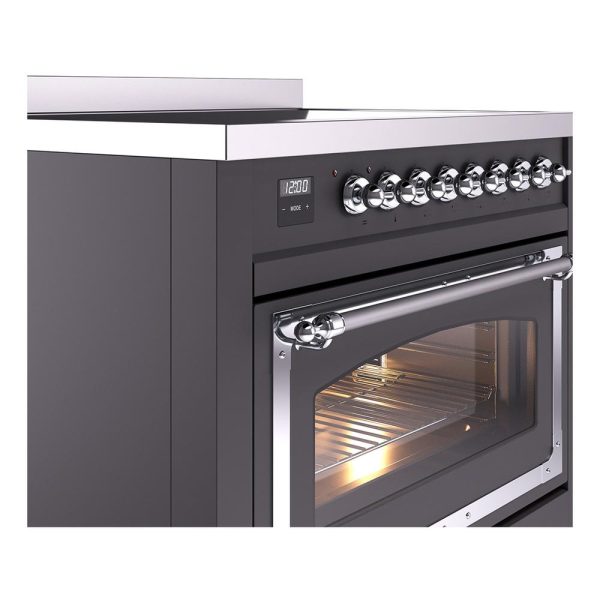 Ilve UNI366NMPMGC Ilve Uni366Nmpmgc Nostalgie Ii Noblesse 36  Induction Range (Triple Glass Door, Graphite Matte, Chrome) Online