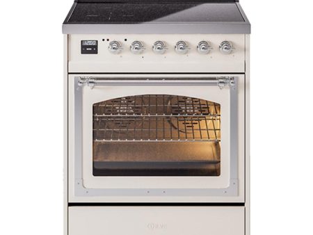 Ilve UNI304NMPAWC Ilve Uni304Nmpawc Nostalgie Ii Noblesse 30  Induction Range (Triple Glass Door, Antique White, Chrome) Supply