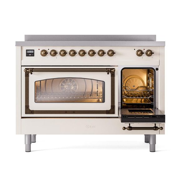 Ilve UNI486NMPAWB Ilve Uni486Nmpawb Nostalgie Ii Noblesse 48  Induction Range (Triple Glass Door, Antique White, Burnished) Hot on Sale