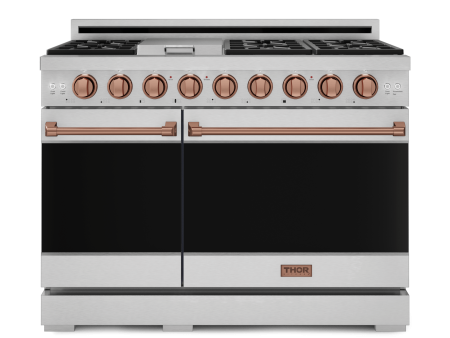 Thor Kitchen RSG48ERSG 48 Inch Professional Gas Range With Pro-Style Knobs In Stainless Steel Rose Gold Gordon Ramsay Series - Rsg48E-Rsg Online now