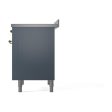 Ilve UNI366QNMPBGG Ilve Uni366Qnmpbgg Nostalgie Ii Noblesse 36  Induction Range (Solid Door, Blue Grey, Brass) Supply