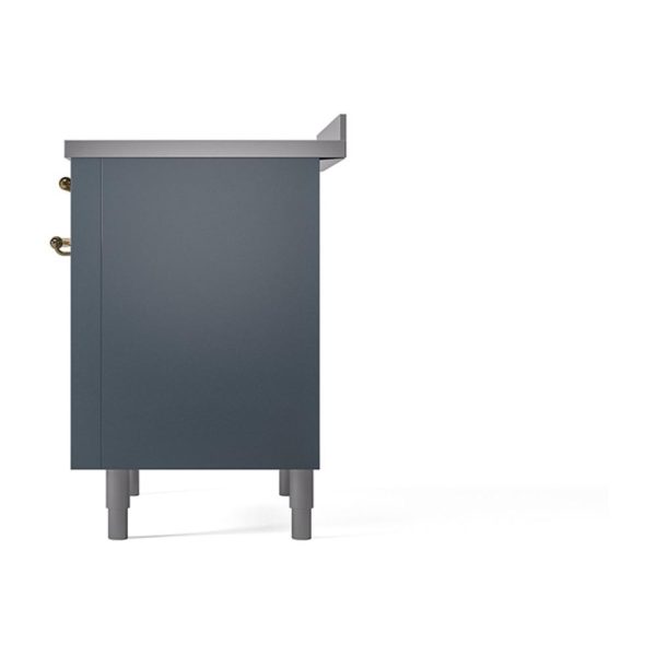 Ilve UNI366QNMPBGG Ilve Uni366Qnmpbgg Nostalgie Ii Noblesse 36  Induction Range (Solid Door, Blue Grey, Brass) Supply