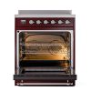 Ilve UNI304NMPBUC Ilve Uni304Nmpbuc Nostalgie Ii Noblesse 30  Induction Range (Triple Glass Door, Burgundy, Chrome) Sale