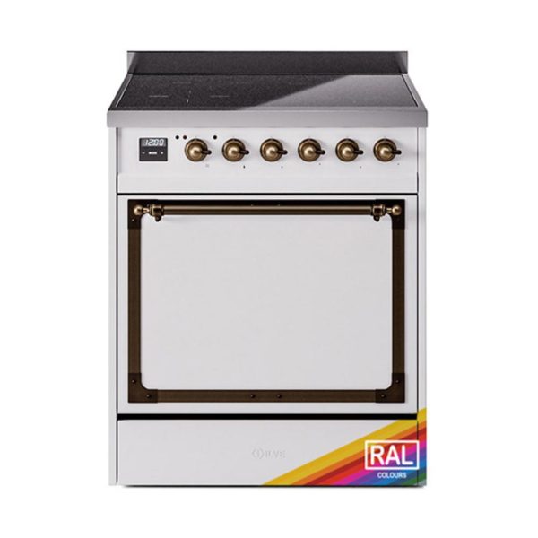 Ilve UNI304QNMPRAB Ilve Uni304Qnmprab Nostalgie Ii Noblesse 30  Induction Range (Solid Door, Ral, Burnished) Cheap