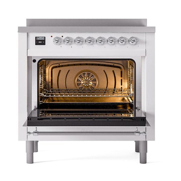 Ilve UNI366QNMPRAC Ilve Uni366Qnmprac Nostalgie Ii Noblesse 36  Induction Range (Solid Door, Ral, Chrome) Online now