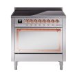 Ilve UNI366QNMPSSP Ilve Uni366Qnmpssp Nostalgie Ii Noblesse 36  Induction Range (Solid Door, Stainless Steel, Copper) Online