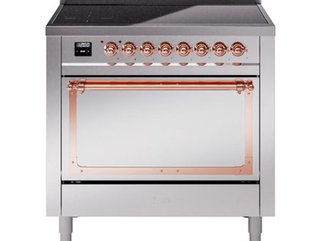 Ilve UNI366QNMPSSP Ilve Uni366Qnmpssp Nostalgie Ii Noblesse 36  Induction Range (Solid Door, Stainless Steel, Copper) Online