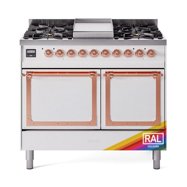 Ilve UND40FQNMPRAPLP Ilve Und40Fqnmpraplp Nostalgie Ii Noblesse 40  Dual Fuel Range (Liquid Propane, Solid Door, Ral, Copper) Sale