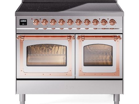 Ilve UNDI406NMPSSP Ilve Undi406Nmpssp Nostalgie Ii Noblesse 40  Induction Range (Triple Glass Door, Stainless Steel, Copper) Supply