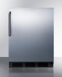 Summit AL752BSSTB Ada Compliant All-Refrigerator For Freestanding General Purpose Use, Auto Defrost W Ss Door, Towel Bar Handle, And Black Cabinet Fashion