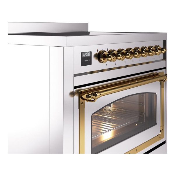 Ilve UNI366NMPSSG Ilve Uni366Nmpssg Nostalgie Ii Noblesse 36  Induction Range (Triple Glass Door, Stainless Steel, Brass) Supply