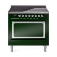 Ilve UNI366QNMPEGC Ilve Uni366Qnmpegc Nostalgie Ii Noblesse 36  Induction Range (Solid Door, Emerald Green, Chrome) Hot on Sale