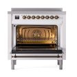 Ilve UNI366QNMPRAB Ilve Uni366Qnmprab Nostalgie Ii Noblesse 36  Induction Range (Solid Door, Ral, Burnished) Discount