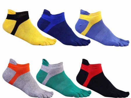 1 pair Sport Outdoor Mens Exercise Socks Cotton Five Toe Socks, Breathable Ankle Socks 39-43 Online Sale