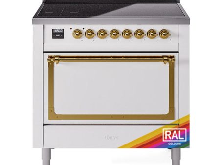 Ilve UNI366QNMPRAG Ilve Uni366Qnmprag Nostalgie Ii Noblesse 36  Induction Range (Solid Door, Ral, Brass) Online Sale