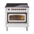 Ilve UNI366NMPWHB Ilve Uni366Nmpwhb Nostalgie Ii Noblesse 36  Induction Range (Triple Glass Door, White, Burnished) Online now