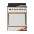 Ilve UNI304QNMPRAG Ilve Uni304Qnmprag Nostalgie Ii Noblesse 30  Induction Range (Solid Door, Ral, Brass) Online Sale