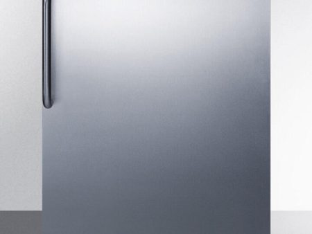 Summit AL650LSSTB Freestanding Ada Compliant Refrigerator-Freezer For General Purpose Use, W Dual Evaporator Cooling, Cycle Defrost, Lock, Ss Door, Tb Handle, And White Cabinet on Sale