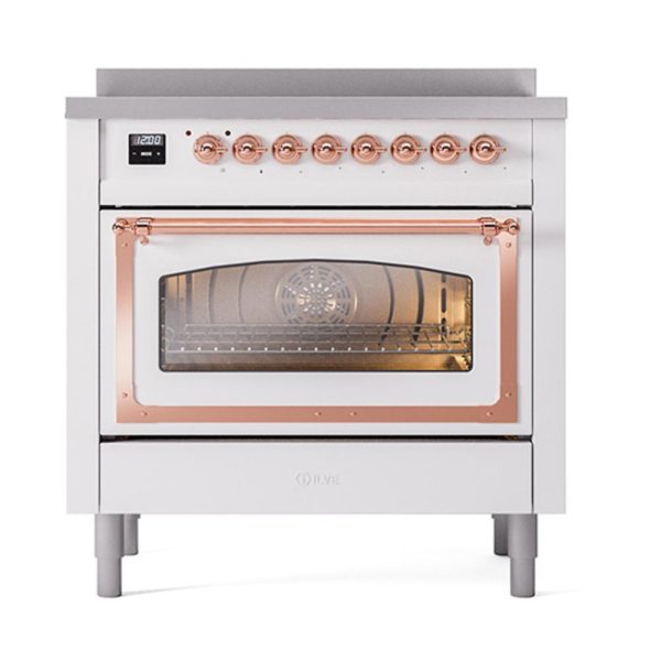 Ilve UNI366NMPWHP Ilve Uni366Nmpwhp Nostalgie Ii Noblesse 36  Induction Range (Triple Glass Door, White, Copper) Fashion