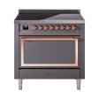 Ilve UNI366QNMPMGP Ilve Uni366Qnmpmgp Nostalgie Ii Noblesse 36  Induction Range (Solid Door, Graphite Matte, Copper) Online