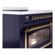 Ilve UNI366NMPMBG Ilve Uni366Nmpmbg Nostalgie Ii Noblesse 36  Induction Range (Triple Glass Door, Midnight Blue, Brass) Sale