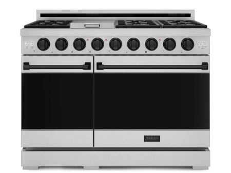 Thor Kitchen RSG48EBLK 48 Inch Professional Gas Range With Pro-Style Knobs In Stainless Steel Black Gordon Ramsay Series - Rsg48E-Blk Cheap