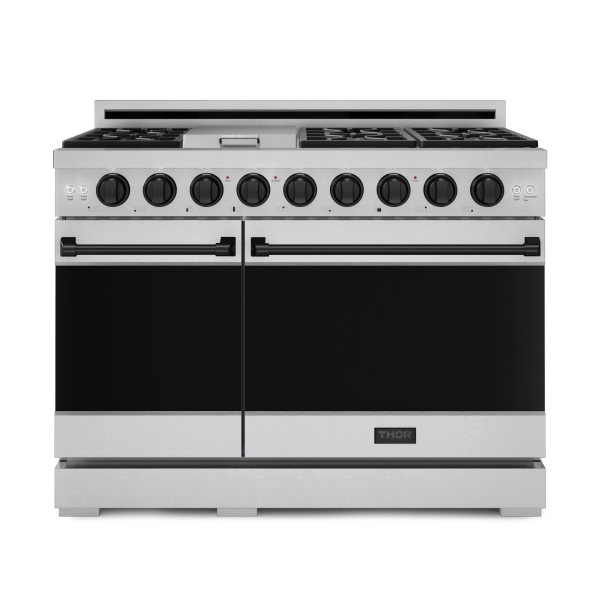 Thor Kitchen RSG48EBLK 48 Inch Professional Gas Range With Pro-Style Knobs In Stainless Steel Black Gordon Ramsay Series - Rsg48E-Blk Cheap