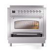 Ilve UNI366NMPSSC Ilve Uni366Nmpssc Nostalgie Ii Noblesse 36  Induction Range (Triple Glass Door, Stainless Steel, Chrome) Online Hot Sale