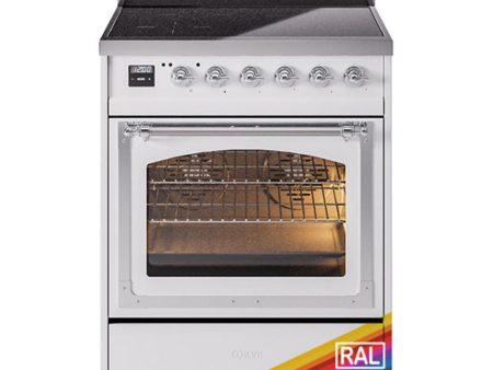 Ilve UNI304NMPRAC Ilve Uni304Nmprac Nostalgie Ii Noblesse 30  Induction Range (Triple Glass Door, Ral, Chrome) on Sale