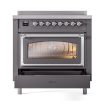 Ilve UNI366NMPMGC Ilve Uni366Nmpmgc Nostalgie Ii Noblesse 36  Induction Range (Triple Glass Door, Graphite Matte, Chrome) Online