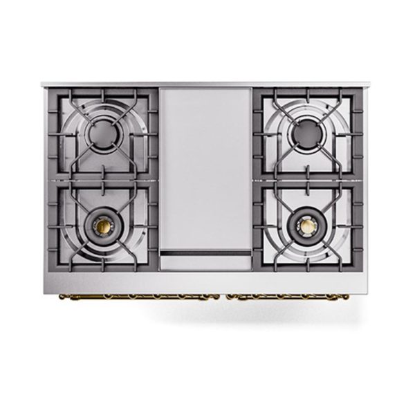 Ilve UND40FQNMPRAG Ilve Und40Fqnmprag Nostalgie Ii Noblesse 40  Dual Fuel Range (Natural Gas, Solid Door, Ral, Brass) Discount