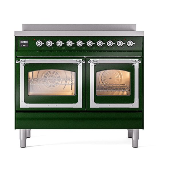 Ilve UNDI406NMPEGC Ilve Undi406Nmpegc Nostalgie Ii Noblesse 40  Induction Range (Triple Glass Door, Emerald Green, Chrome) Supply