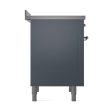 Ilve UNI366QNMPBGC Ilve Uni366Qnmpbgc Nostalgie Ii Noblesse 36  Induction Range (Solid Door, Blue Grey, Chrome) Online now