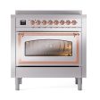 Ilve UNI366NMPSSP Ilve Uni366Nmpssp Nostalgie Ii Noblesse 36  Induction Range (Triple Glass Door, Stainless Steel, Copper) Supply