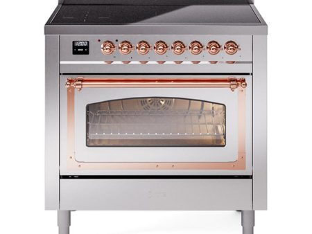 Ilve UNI366NMPSSP Ilve Uni366Nmpssp Nostalgie Ii Noblesse 36  Induction Range (Triple Glass Door, Stainless Steel, Copper) Supply