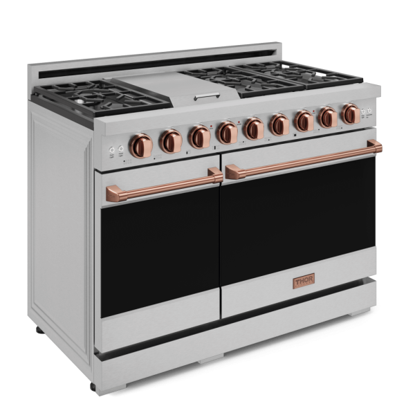 Thor Kitchen RSG48ERSG 48 Inch Professional Gas Range With Pro-Style Knobs In Stainless Steel Rose Gold Gordon Ramsay Series - Rsg48E-Rsg Online now