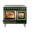 Ilve UNDI406NMPEGG Ilve Undi406Nmpegg Nostalgie Ii Noblesse 40  Induction Range (Triple Glass Door, Emerald Green, Brass) Online now