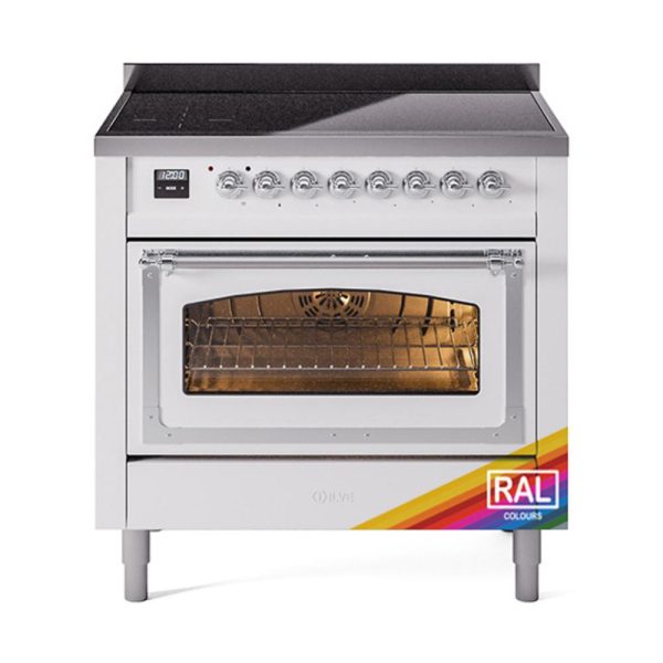 Ilve UNI366NMPRAC Ilve Uni366Nmprac Nostalgie Ii Noblesse 36  Induction Range (Triple Glass Door, Ral, Chrome) Sale